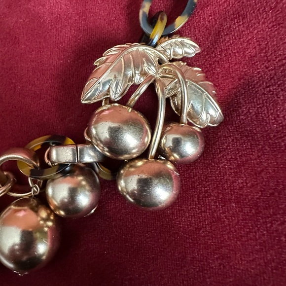 J. Crew Silver Charm Necklace with Black and Gold Chain - Picture 3 of 6